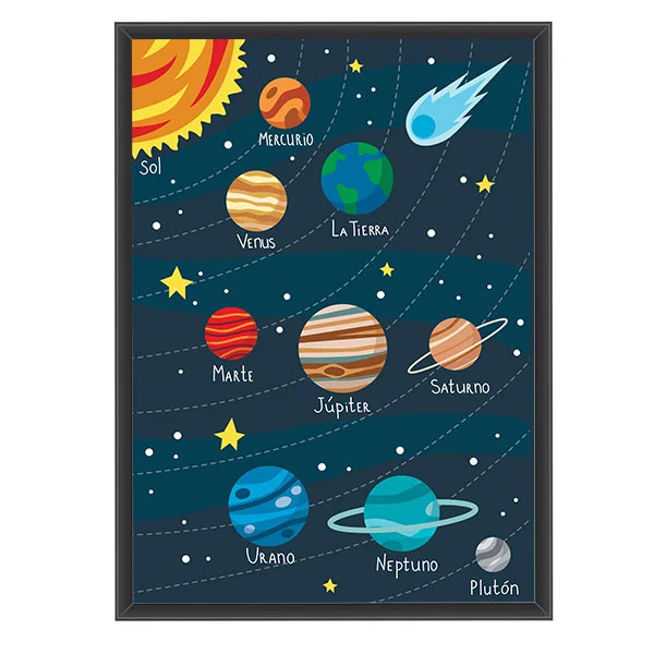 Lámina infantil temática espacio - El sistema solar - Villiva